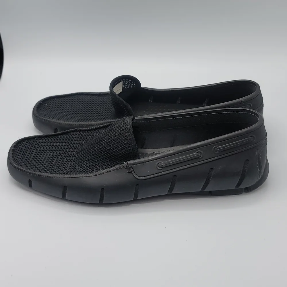 FLOATS BY ROBERT WAYNE SLOOP MESH/RUBBER WATER BOAT LOAFERS BLACK MENS 11D